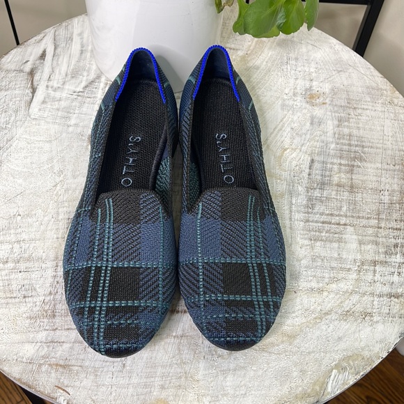 Rothy’s RETIRED Navy Plaid Loafers - Picture 6 of 13